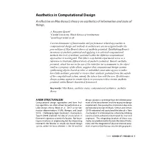 Aesthetics in Computational Design