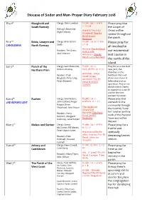 Diocese of Sodor and Man- Prayer Diary February 2018