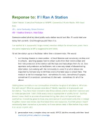 Response To: ​If I Ran a Station