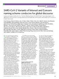 SARS-Cov-2 Variants of Interest and Concern Naming Scheme Conducive for Global Discourse