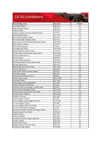 School/College Name Post Code Visitors