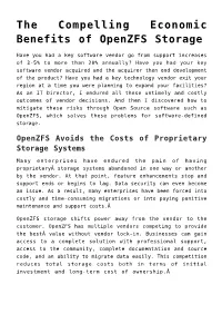 The Compelling Economic Benefits of Openzfs Storage