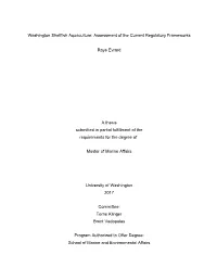 Washington Shellfish Aquaculture: Assessment of the Current Regulatory Frameworks
