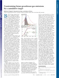 Constraining Future Greenhouse Gas Emissions by a Cumulative Target