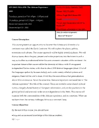 Course Description This Course Presents an Opportunity to Discover