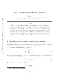 Dirac Delta Function of Matrix Argument