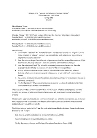 Griset Lecturer: Keith Ward Spring 2016 (1 Unit)