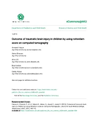 Outcome of Traumatic Brain Injury in Children by Using Rotterdam Score on Computed Tomography