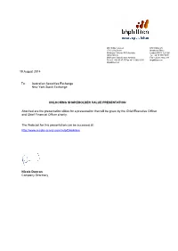Unlocking Shareholder Value Presentation