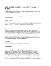 Deep Borehole Disposal of Nuclear Waste
