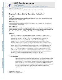 Engineering Stem Cells for Biomedical Applications