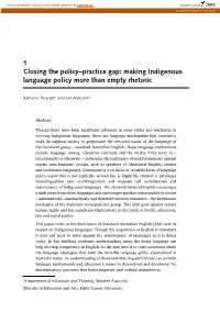 Making Indigenous Language Policy More Than Empty Rhetoric