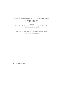 On Automorphism-Fixed Subgroups of a Free Group