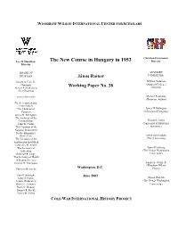 The New Course in Hungary in 1953 Director Director