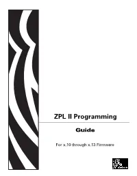 ZPL II Programming Guide 45541L-004 Rev