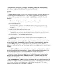 1. Justice Canada's Response to a Request for Information Made by The