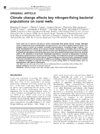 Climate Change Affects Key Nitrogen-Fixing Bacterial Populations on Coral Reefs