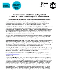 Frank Quitely to Host Comics Workshop for Book Week Scotland.Pdf