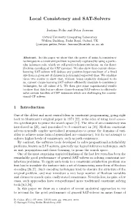 Local Consistency and SAT-Solvers