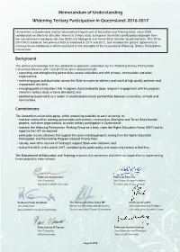 Memorandum of Understanding Widening Tertiary Participation in Queensland: 2016-2017