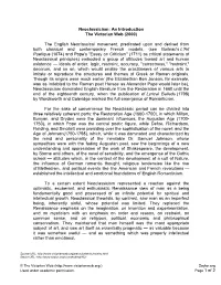 Page 1 of 2 Neoclassicism: an Introduction the Victorian Web