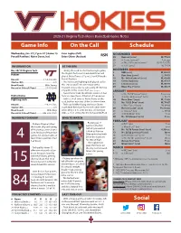 Schedule Game Info Social on the Call