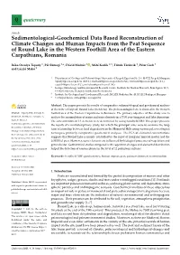 Sedimentological-Geochemical Data Based Reconstruction of Climate