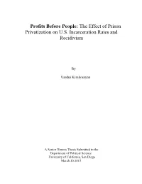 The Effect of Prison Privatization on US Incarceration Rates And