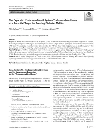 The Expanded Endocannabinoid System/Endocannabinoidome As a Potential Target for Treating Diabetes Mellitus