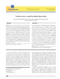 Verbal Aversive Control in Clinical Interaction