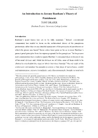 An Introduction to Jeremy Bentham's Theory of Punishment
