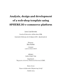 Analysis, Design and Development of a Web-Shop Template Using