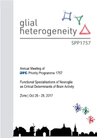 Annual Meeting of Priority Programme 1757 Functional Specialisations Of