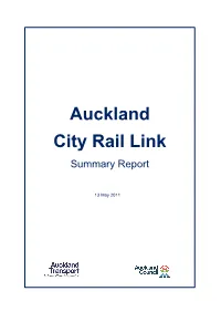 Auckland City Rail Link Summary Report