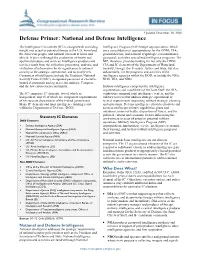 Defense Primer: National and Defense Intelligence
