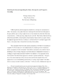 Retrospective and Prospective Overruling Professor Johannes