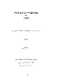 State Integrity Meeting in Lagos