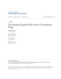 The Maximal Regular Ideal of Some Commutative Rings
