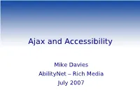 Ajax and Accessibility