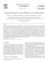 Astrometry and Dynamics of Anthe (S/2007 S 4), a New Satellite of Saturn