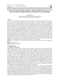 Causes of Climate Change and Its Coping up Strategies in Case of Gechi Woreda, Bunno Bedelle Zone,South Western Ethiopia