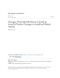 Damages: What Must Be Shown to Justify an Award of Punitive Damages in Assault and Battery Actions Philip W