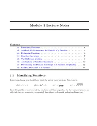Module 1 Lecture Notes