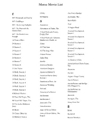 Morse Movie List