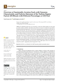 Overview of Sustainable Aviation Fuels with Emission