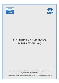 Statement of Additional Information (Sai)
