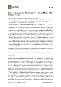 Tempforming As an Advanced Processing Method for Carbon Steels