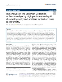 The Analysis of the Saltzman Collection of Peruvian Dyes by High