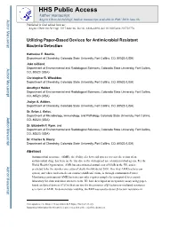 Utilizing Paper-Based Devices for Antimicrobial Resistant Bacteria Detection