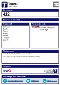 Valid From: 21 June 2020 Bus Service(S) What's Changed Areas